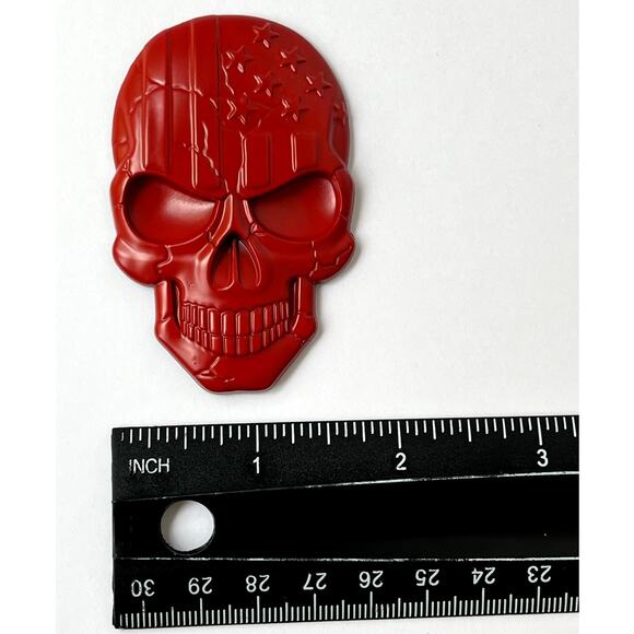 Thin Red Line FD American Flag Skull 3D Sticker Emblem. - Picture 3 of 6